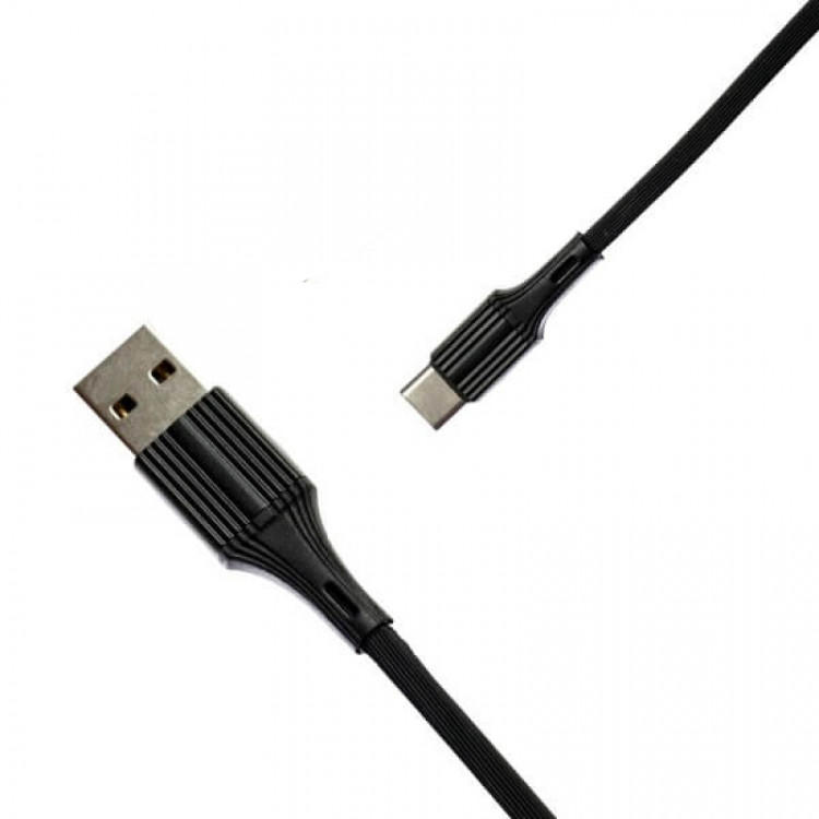 Кабель USB R28 Резиновый Type-C 1000mm (Black), E24-3