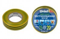Изолента Uniel UIT-135P 0,135x15mm, желто-зеленая, 20 метров, UIT-4