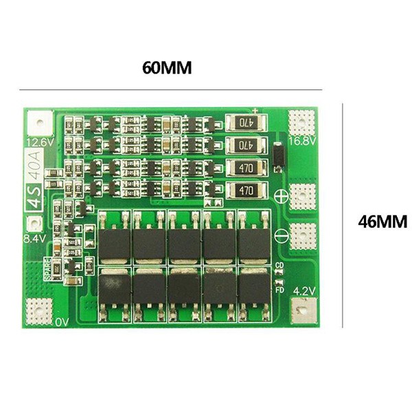 BMS контроллер 40А для 4-х Li-Ion 18650, E19-17