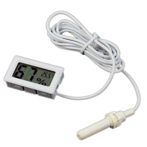 Цифровой термометр-гигрометр с внешним датчиком  (белый), H4-22
