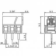 Терминальный блок XY302V-03P 3.5mm лифт, K86-11 - Терминальный блок XY302V-03P 3.5mm лифт, K86-11