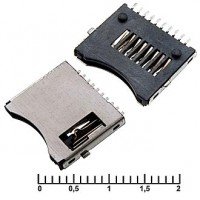Держатель micro-SD SMD 10pin switch M, K72-16