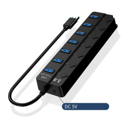 USB HUB 7 USB3.0 Ports с выключателями, провод 30cm