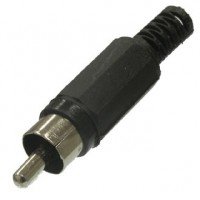 Разъем RCA "шт" пластик на кабель черный, K46-1