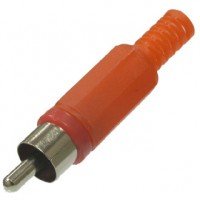 Разъем RCA "шт" пластик на кабель красный, K46-2