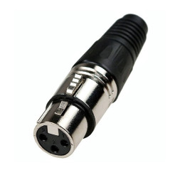 Разъем XLR 3P "гн" металл цанга на кабель, черный