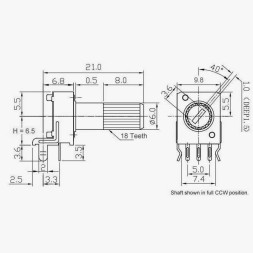 Резистор переменный RV09 50K