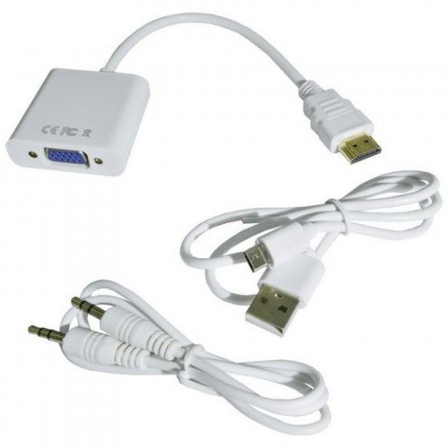Конвертер HDMI to VGA + кабель AUX + microUSB, PS-9