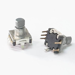 Энкодер EC11 с кнопкой, 20 импульсов, вал полукруг 6мм, высота 10мм